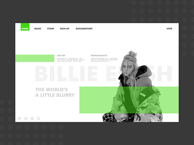 Billie Eilish billie eilish figma home page homepage homepage design homepage ui music redesign song ui xd