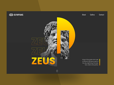 ZEUS / Greek mythology greek god greek gods greek mythology illustration mythology sculpture statue yellow and black zeus