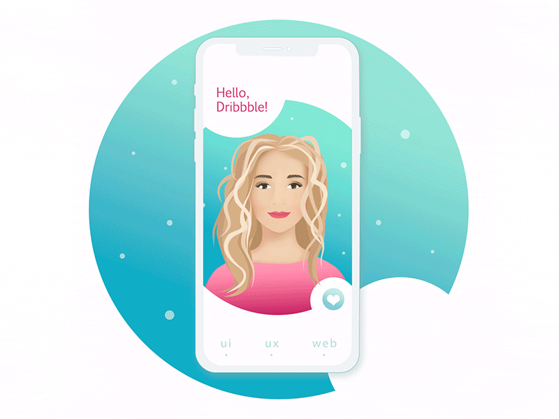 Self-portrait animation flat illustration vector