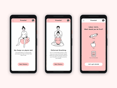 Prenatal birth design mobile app mobile ui prenatal uiux