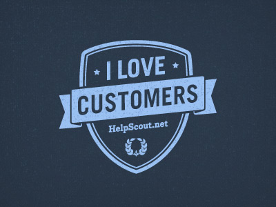 Customer Love customers help scout love ribbon shield