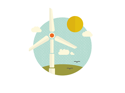 Wind power #2 circle illustration illustrator sun sustainable vector wind