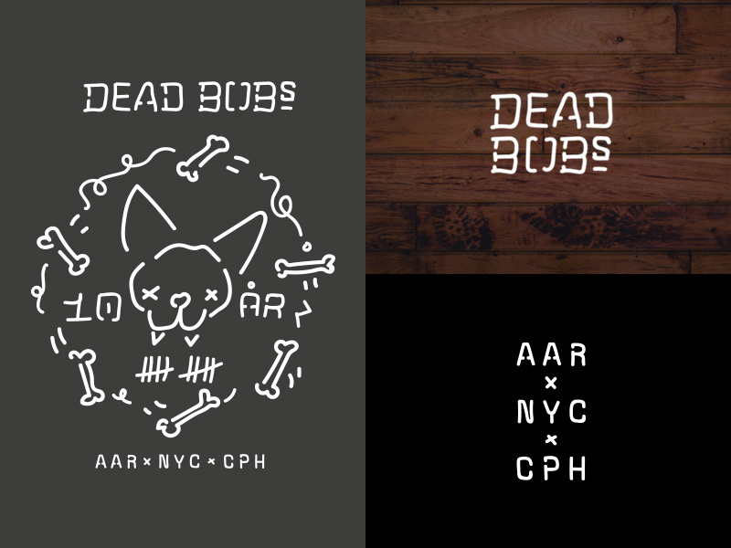 Dead Bob's skeleton badge bones illustration cat bob