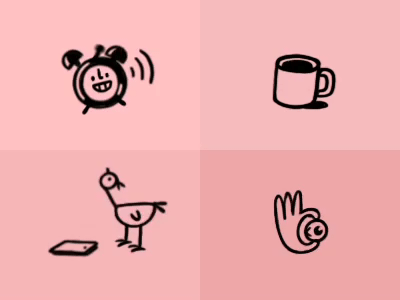 Small Hello Monday animations. Illustrations by Sindy Ethel ae expressions loop animation after effects animation