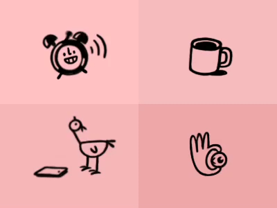 Small Hello Monday animations. Illustrations by Sindy Ethel