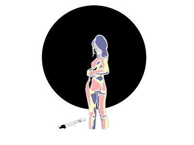 night pain art body design drawing illustration mood woman