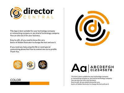 Director Central logo design branding business central company logo creative logo design director illustration letter lettermark logo