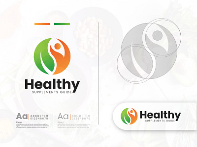Healthy Supplements Guide Logo abstract business design diet green health healthy icon illustration leaf logo medical medicine natural nature person sign symbol template vector