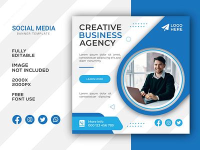 Digital marketing agency and corporate social media post design agency banner branding company design digital graphic instagram marketing media post poster promotion social square web banner