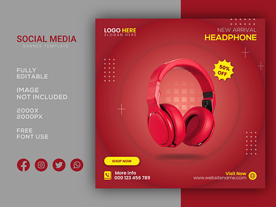 Headphone social media post design