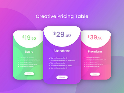 Website pricing table template design by Saiduzzaman Bulet on Dribbble