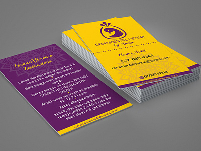 Business cards for Orna Henna