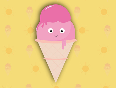 Hello Summer ! Ice cream illustration art character design illustration ui