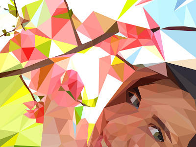 Beautiful polygonal girl