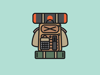 Backpack abstract adventure backpack backpacking camping design icon logo minimal outdoors simple ui