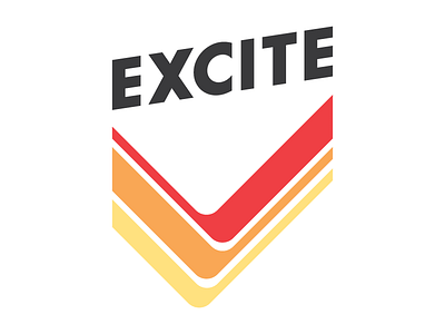 Excite Brand apparel brand clothing excite geometric logo minimal patch print retro simple sticker