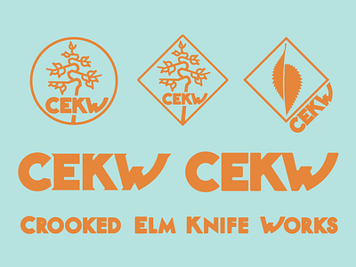 Crooked Elm Knife Works - Brand Exploration branding craft custom type icon illustration knife logo nature neature thick lines typography