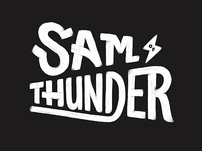 Sam of Thunder "fun with letters" badge branding digital art hand lettering hand lettering art illustration ipad drawing lettering logo procreate signpainting typography