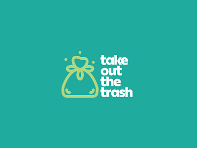 Take Out The Trash 03 badge branding icon illustration mental health minimal minimalist personal branding self care self promo simple thick lines trash trash bag