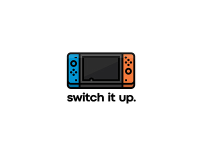 Switch It Up 06 badge branding device illustrations geometric icon illustration logo mental health minimal nintendo switch personal branding self care self promo switch thick lines typography video games