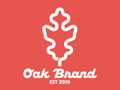 Oak Brand *the perfect leaf* badge branding geometric icon illustration logo minimal minimalist nature thick lines typography