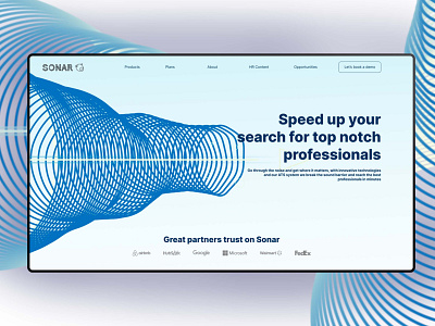 Landing page - Sonar tech recruitment concept adobe illustrator adobe photoshop figma ui ux