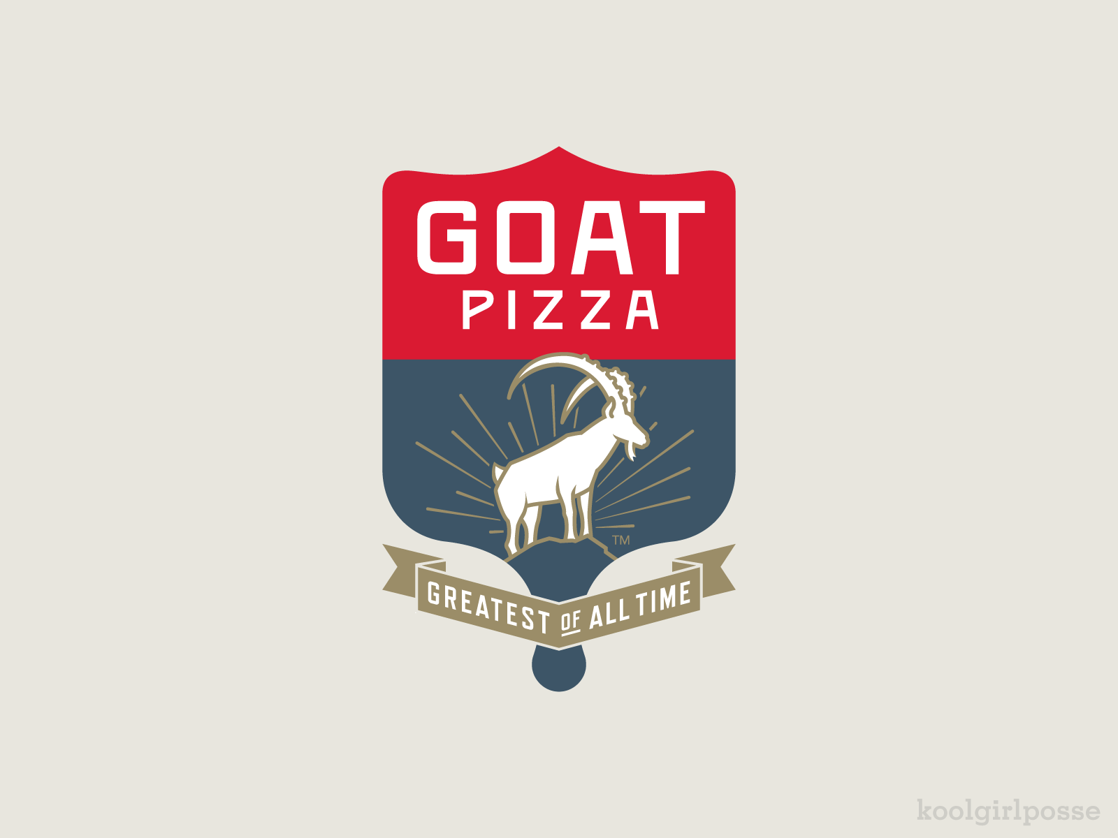GOAT Pizza branding illustration logo