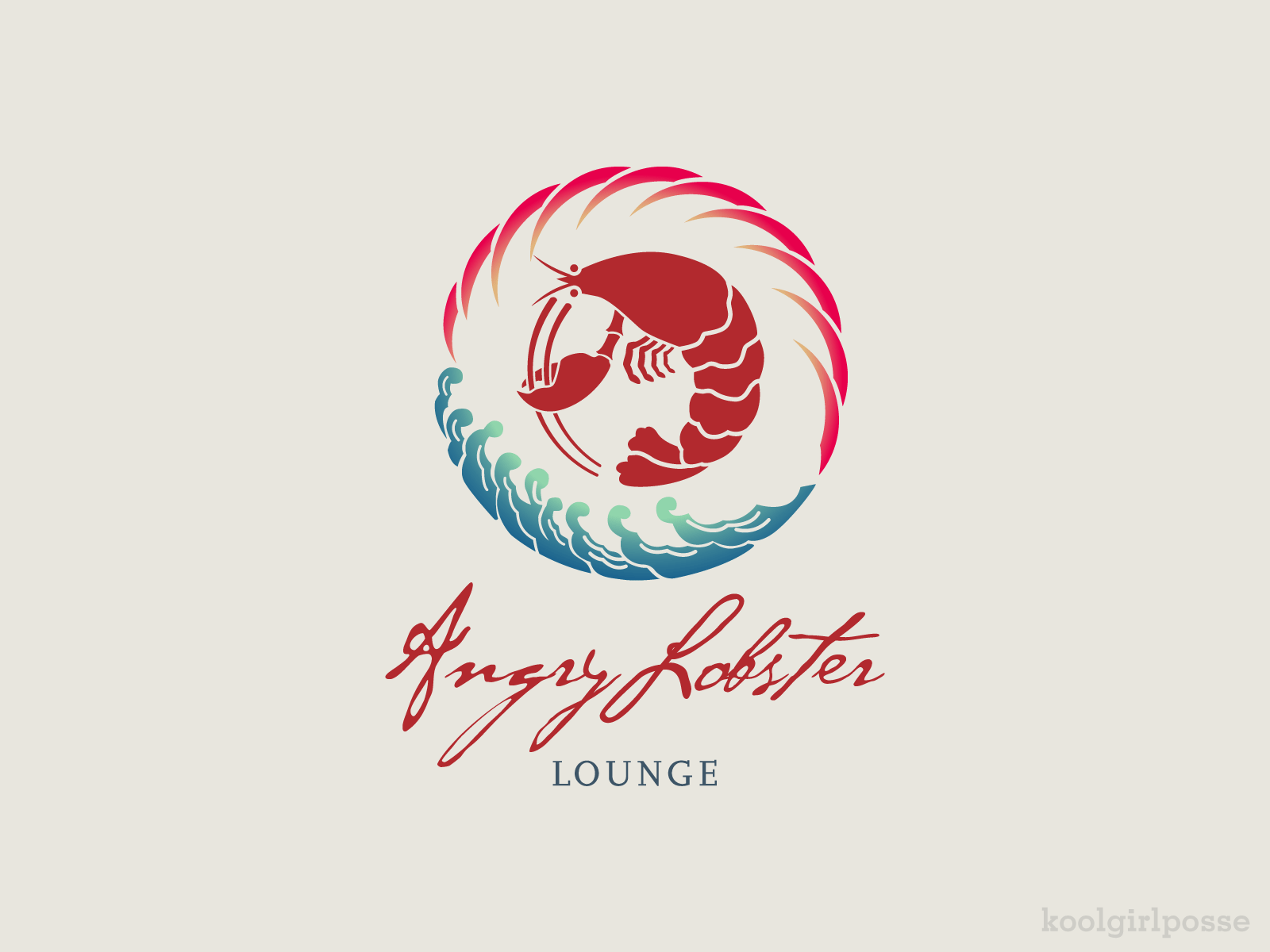 AngryLobsterLounge branding illustration logo