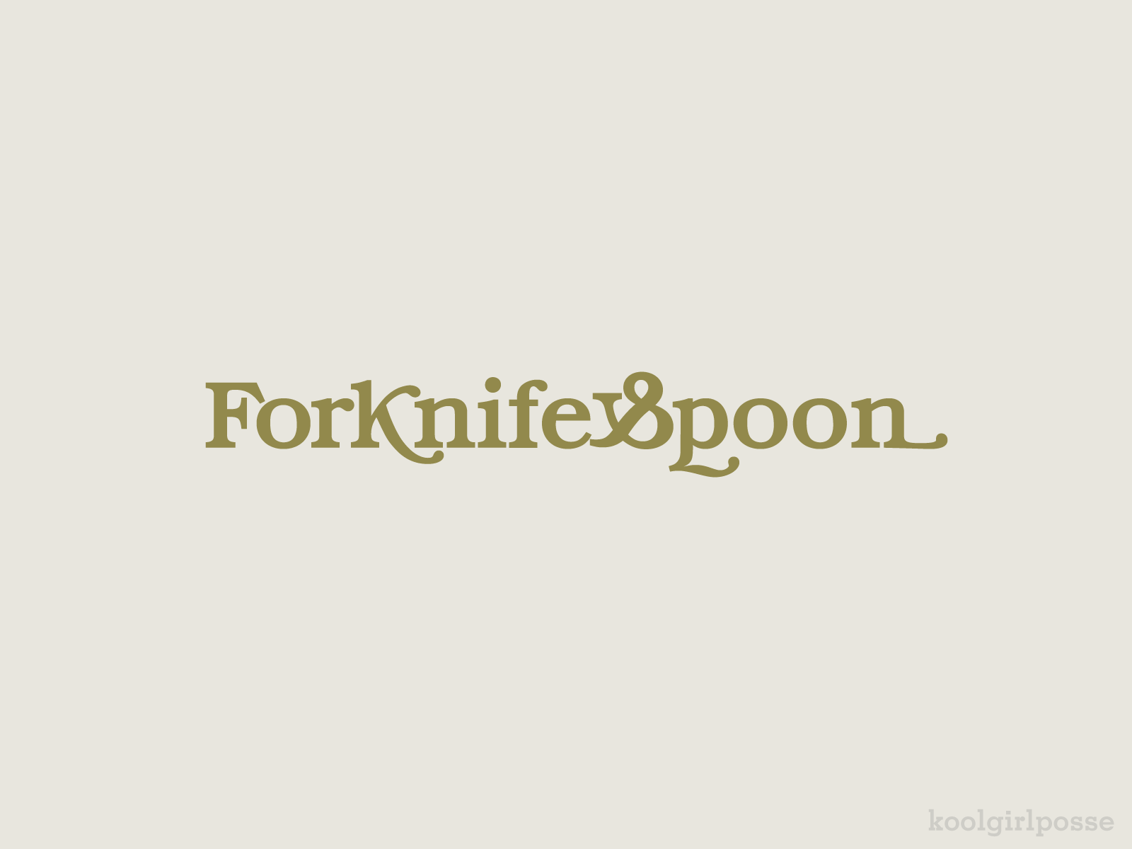 Fork Knife & Spoon branding design logo typography