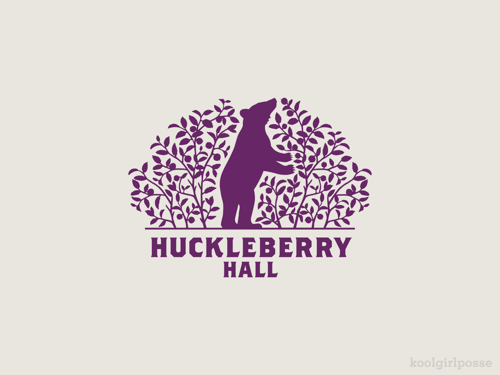 Huckleberry Hall branding design illustration logo