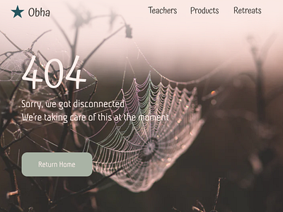 Obha 404 Page branding design ui