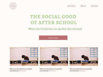 Social Good Landing Page design