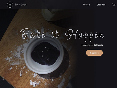 Bake It Happen branding design landingpage