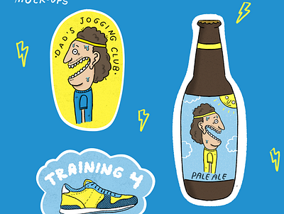 Dad's Jogging Club Badges branding design illustration logo typography