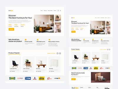 Store Funiture (Butiqu) furniture ui uiux ux web design yellow