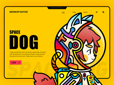 Space dog illustration color design dog illustration space