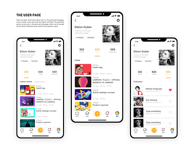User Page | Design app app design personal page ui user