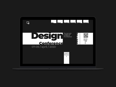 Front page - design conference 2020 contrast dark design landing minimal typography ui web web design