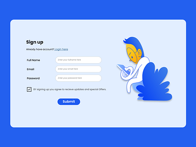 Sign up page UI
