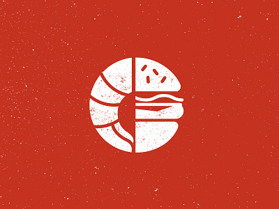 Burger-Shrimp brand branding burger food hamburger icon logo red restaurant shrimp