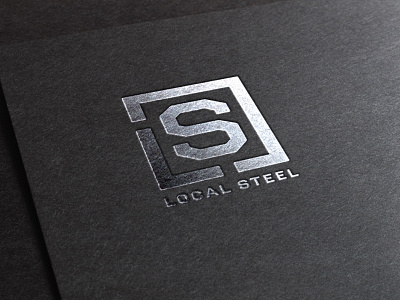 Local Steel Logo brand foil stamping icon identity logo silver steel