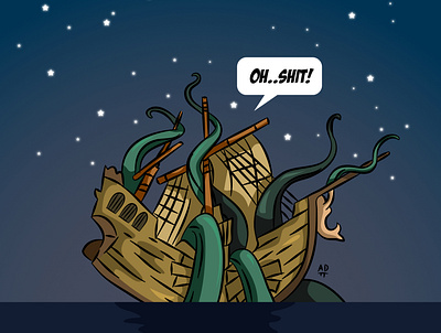 kraken monster affinitydesigner cartoon cartoon illustration design illustration vector vectorart