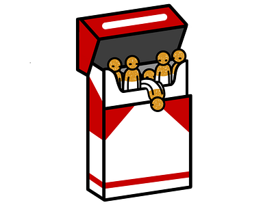 floppy cig cartoon cigarette illustration illustrator outline people red smoking