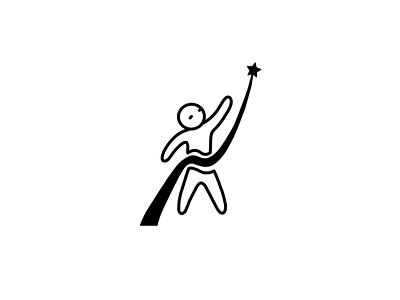 it's within you black blackandwhite cartoon illustration outline person reach star white