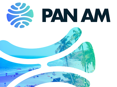 Pan American Airways rebrand circular logo gradient logo organic logo pan am rebrand symetric update logo wordmark