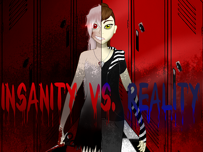 Insanity vs Reality cover bookcover design digitalart insyntia original characters