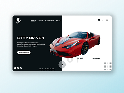 Ferrari website landing page design inspiration