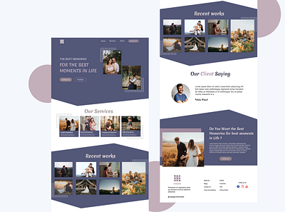 Photobooth landing page design landing page minimal ui uiux web design