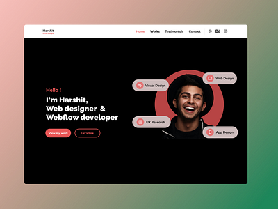 Harshit portfolio hero section