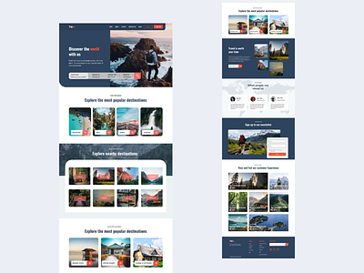 Tripto Travel landing page concept design design inspiration landing page minimal redesign ui uiux ux web design